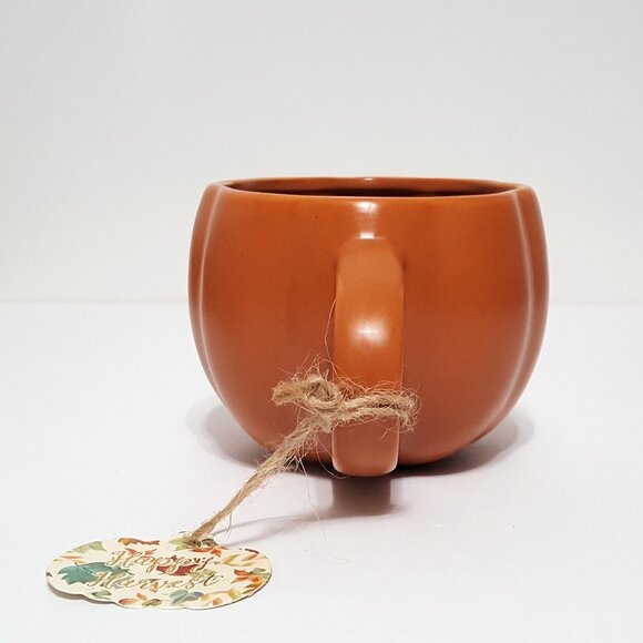 NEW Global Design Happy Harvest Pumpkin Shaped Mug 19 OZ Halloween Thanksgiving - Picture 2 of 4